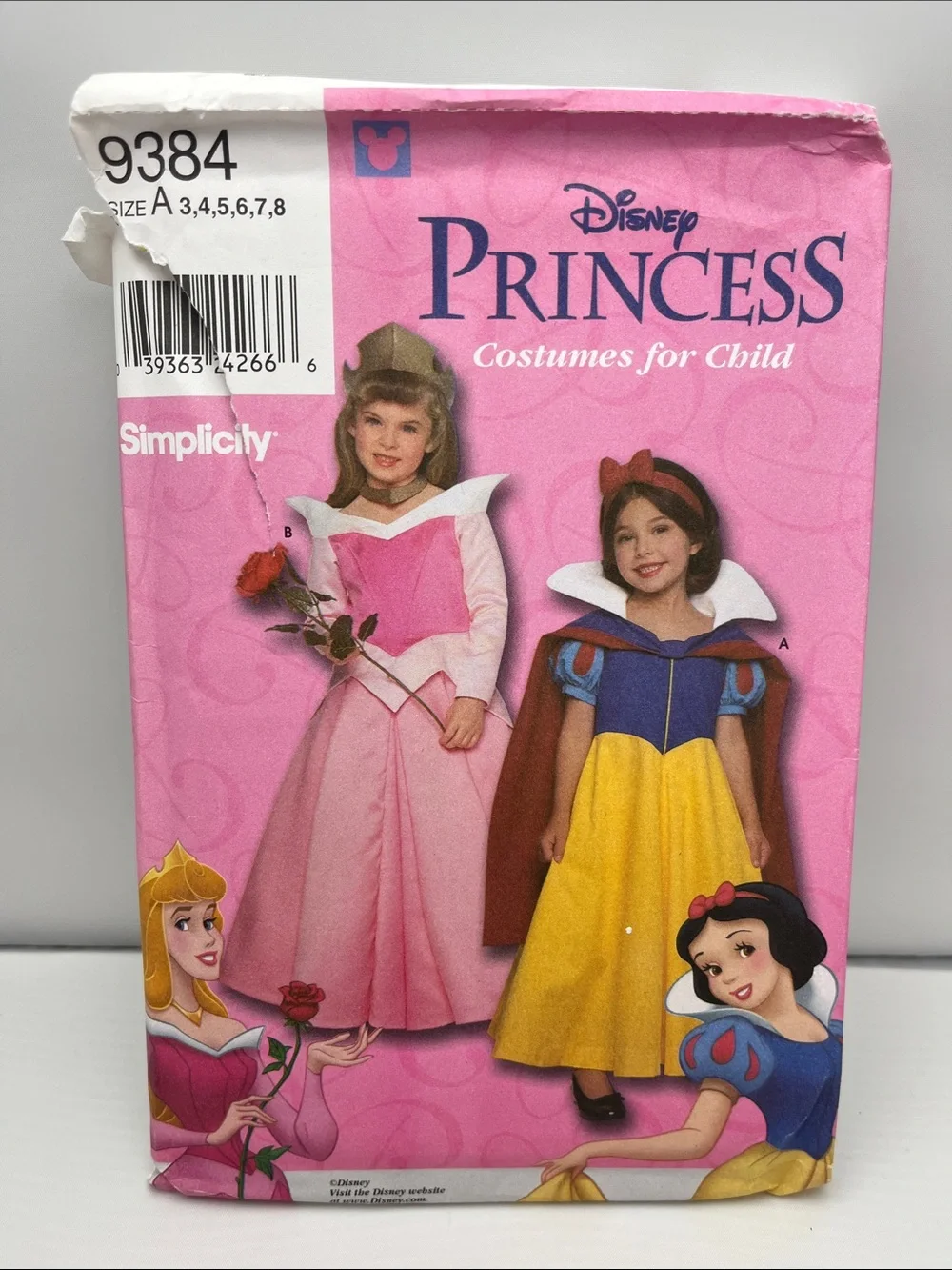 Simplicity Disney Princess Costume Pattern - Pink & Yellow Dresses